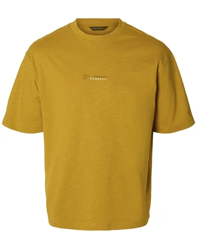 Selected - SLMRelaxemmet Graphic T-Shirt - Chai Tea